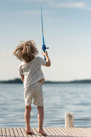 Balık Kısa Kollu Tshirt Şort Pijama Takımı
