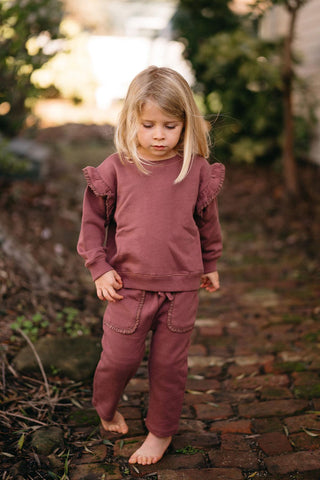 Bordo Dantel Detaylı Sweatshirt
