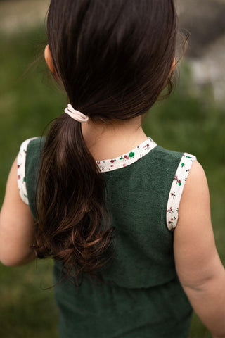 Çiçek Detaylı Yeşil Havlu Lastikli Body