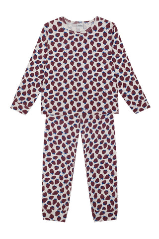 Çilek Tarlası Uzun Kollu Pijama Takımı