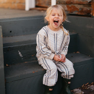 Dikey Çiçek Sweatshirt Pantolon Set