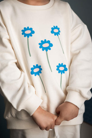 Grafik Çiçek Sweatshirt Eşofman Takımı