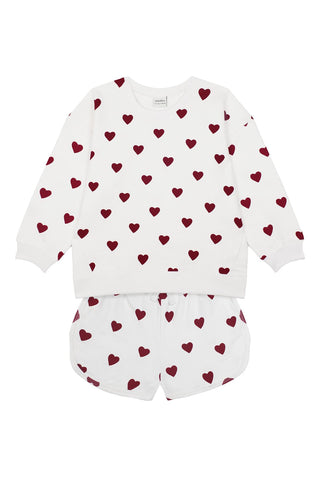 Kalp Sweatshirt Şort Set