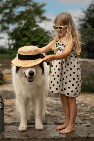 Lacivert Puantiye Fırfırlı Elbise