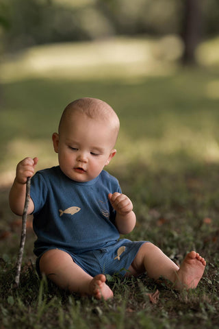 Minik Denizciler Kısa Kollu Tshirt Şort Set