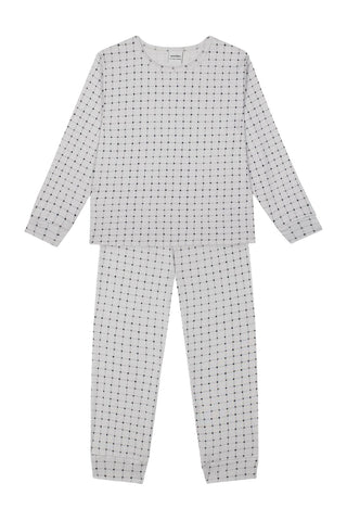 Minik Kareler Uzun Kollu Pijama Takımı