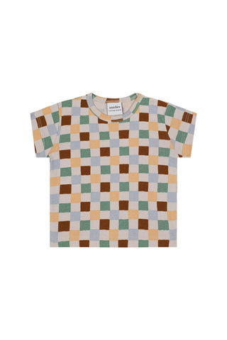 Pastel Damalar Kısa Kollu Tshirt Şort Set