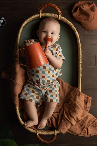 Pastel Damalar Kısa Kollu Tshirt Şort Set