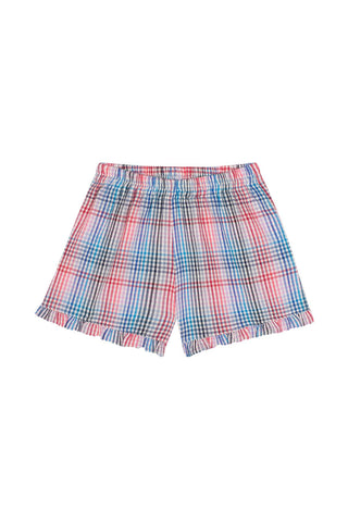 Pembe Günbatımı Kısa Kollu Bluz Şort Set