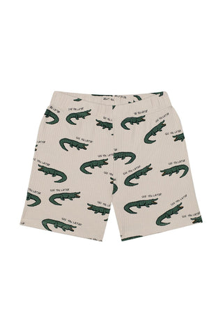 Timsah Kısa Kollu Tshirt Şort Pijama Takımı